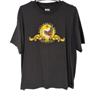 VINTAGE DGK Skateboards MGM Film Studio Logo Parody Black Shirt Size XXL